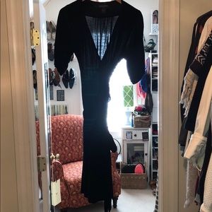 Banana republic black short sleeve wrap dress